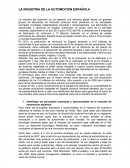 LA INDUSTRIA DE LA AUTOMOCION ESPAÑOLA