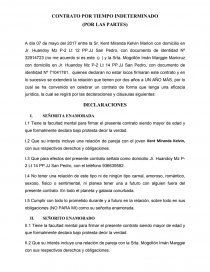 CONTRATO POR TIEMPO INDETERMINADO (POR LAS PARTES). Página 1