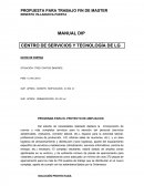 PROGRAMA PARA EL PROYECTO DE AMPLIACION