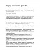 Origen y método de la geometría