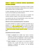 Unidad 1: destinos y productos turísticos especializados: conceptos y tipología