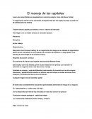 El manejo de los capitales