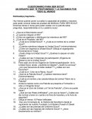CUESTIONARIO PARA SER SCOUT UN DESAFIO QUE TE PROPONEMOS Y LO HACEMOS POR TODO EL MUNDO