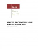 Municipio Peruano APORTES DOCTRINARIOS SOBRE EL MUNICIPIO PERUANO