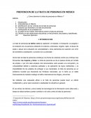 PREVENCION DE LA TRATA DE PERSONAS EN MEXICO
