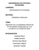 Aplicación De La Estadística Inferencial En Accidentes Ocasionado por Las Lluvias En La Ciudad De Quito