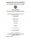 ANALISIS DE PRODUCTOS AGROINDSUTRIALES.