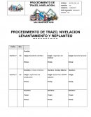PROCEDIMIENTO DE TRAZO, NIVELACION LEVANTAMIENTO Y REPLANTEO TOPOGRÁFICO