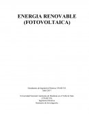A que se debe Energia Renovable Fotovoltaica