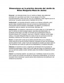 Dimensiones en la práctica docente Jardín "Margarita Maza de Juarez"