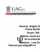 Practica 4 (Entrevista 3) Informe psicológico