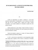 EL INFANTICIDIO DE FACUNDO INFANTE AL PROYECTO DE REFORMA PENAL BOLIVIANO