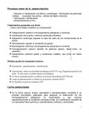 Leche. Procesos antes de la pasteurización