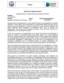 Gestión del Talento Humano Organizaciones y la influencia sobre los grupos humanos