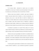 LA TRADICIÓN DISTINTAS DEFINICIONES DE LA TRADICIÓN