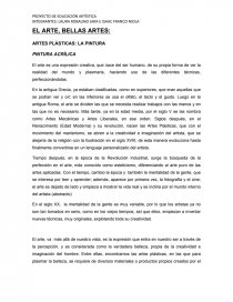EL ARTE, BELLAS ARTES: ARTES PLÁSTICAS: LA PINTURA. Página 1