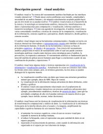 Descripción general visual analytics. Página 1