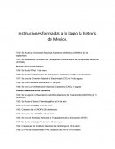 LINEA DE TIEMPO Instituciones formadas a lo largo la historia de Méxic