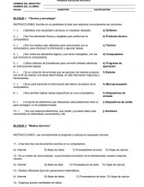 Examnen extraordinario de informatica 1 secundaria tecnica. Página 1