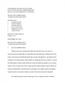 DILEMA ÉTICO EMPRESARIAL “AUSENCIAS INJUSTIFICADAS”. Página 1