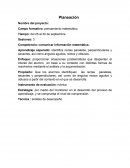 PROYETO DE ENSEÑANZA Competencia: comunicar información matemática