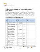 Acta de constatación física de accesorios de la unidad móvil PEI-5245