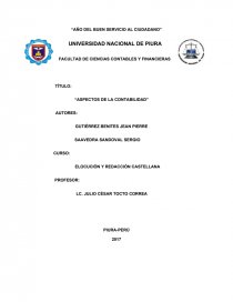 Aspectos de la contabilidad. Página 1