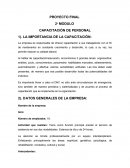 PROYECTO FINAL CAPACITACIÓN DE PERSONAL