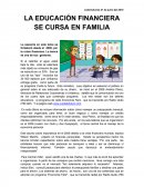 LA EDUCACIÓN FINANCIERA SE CURSA EN FAMILIA