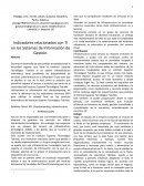 Indicadores relacionados con TI en los Sistemas de Información de Gestión