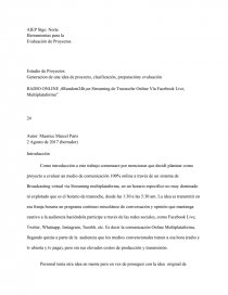 Generacion de una idea de proyecto, clasificación, preparacióny evaluación. Página 1