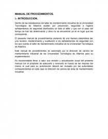 Proceso y procedimiento. Manual de procedimientos. Página 1
