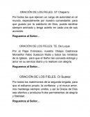 Oraciones ORACIÓN DE LOS FIELES. ST Chaparro.