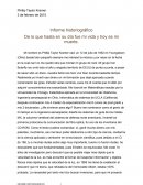 Informe historiográfico De lo que hasta en su día fue mi vida y hoy es mi muerte