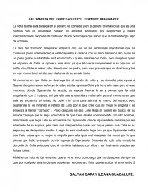 VALORACION DEL ESPECTACULO “EL CORNUDO IMAGINARIO”. Página 1