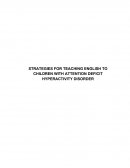 CSTRATEGIES FOR TEACHING ENGLISH TO CHILDREN WITH ATTENTION DEFICIT HYPERACTIVITY DISORDER