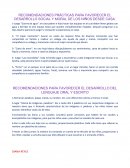 Las Recomendaciones para favorecer el desarrollo social