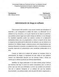 Riesgo en el Software. Página 1