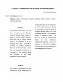 La Poca Credibilidad de la Medicina Homeopática