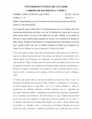 Tema: Comportamientos que el ser humano tiene ante una persona desconocida que afecta a la vida de una familia