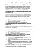 Cuestionario Formulación y evaluación de proyectos 2016