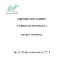 Expresión Oral y Escrita I