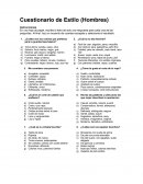 Cuestionario de Estilo (Hombres)