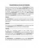 TRANSFERENCIA DE USO Y POSESION