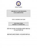 TÉCNICAS DE INVESTIGACIÓN SOCIAL CUALITATIVAS DEPARTAMENTODE ANÁLISIS SOCIAL