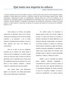 Qué tanto nos importa la cultura