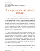 Ensayo Critico “La importancia del cálculo intregal”
