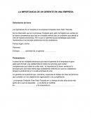 LA IMPORTANCIA DE UN GERENTE EN UNA EMPRESA