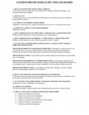 CUESTIONARIO DE LEGISLACIÒN PARA LOS GRADOS