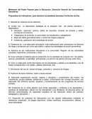 Propuestas de indicadores para declarar los planteles docentes Territorios de Paz